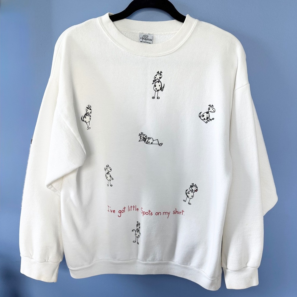 Vintage Hamwear Oversized Sweatshirt Dalmatian Spots Dogs  Graphic OSFA Women